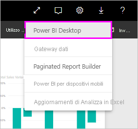 Screenshot di Microsoft Store che mostra l'opzione di download di Power BI Desktop.