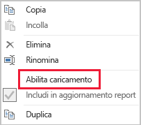 Screenshot di Power Query che mostra l'opzione 