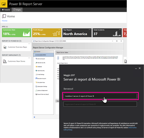 Panoramica del server di report di Power BI.