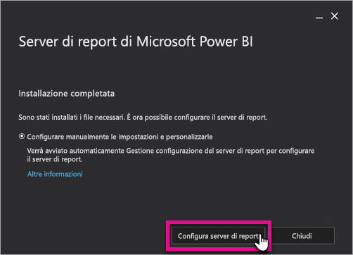 Configurare il server di report