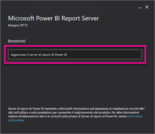 Aggiornare il server di report di Power BI