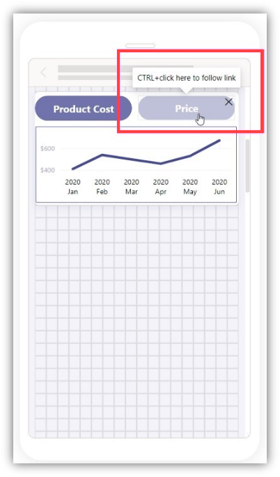 Screenshot del test delle funzionalità per dispositivi mobili durante la creazione di un report.