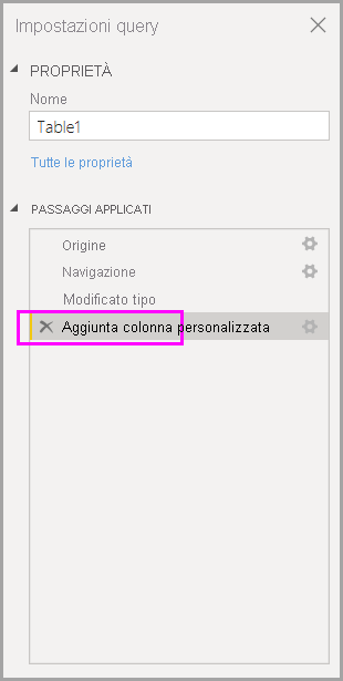 Screenshot della cronologia PASSAGGI APPLICATI che evidenzia l'ultimo passaggio eseguito.