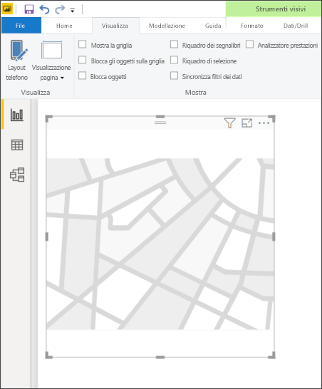 Viene visualizzata una forma di mappa vuota nell'area di disegno.