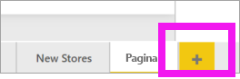 Screenshot che mostra l'icona della nuova pagina, un segno più giallo.