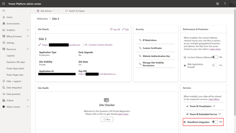 Abilitazione di SharePoint.