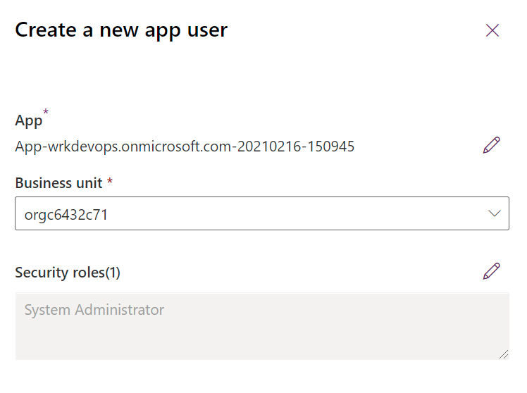 Creazione di un nuovo utente dell'applicazione