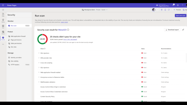 Esegui l'analisi della sicurezza.