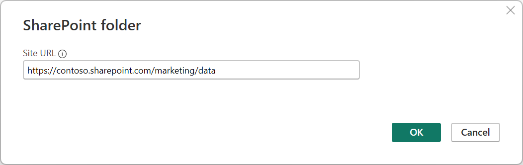 selezione della cartella di SharePoint.