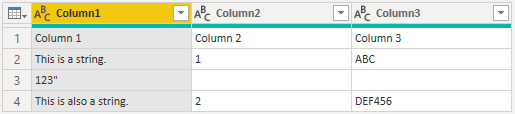 Caricamento di un file CSV con interruzioni di riga tra virgolette applicate.