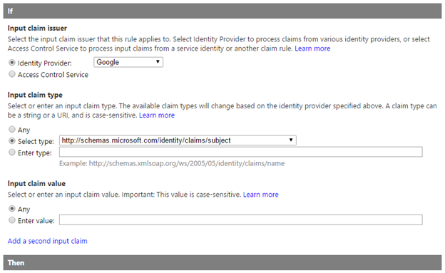 configurazione attestazione di input