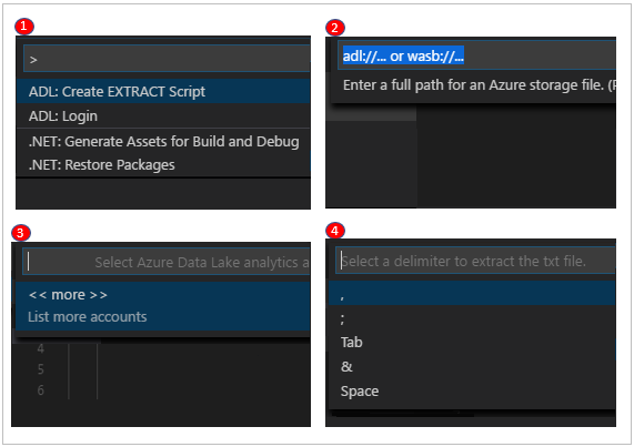 Processo per la creazione di uno script di estrazione