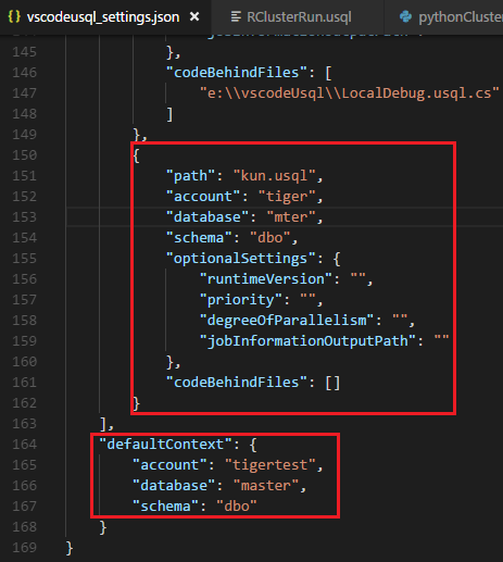 Contenuto del file JSON