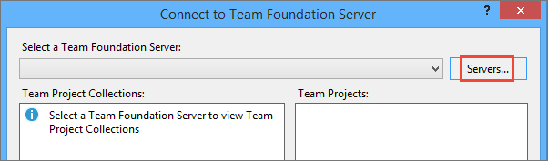 Click Servers to add your Azure DevOps subscription