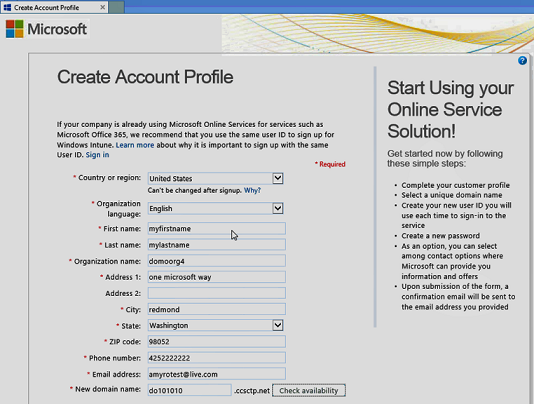 Account profile