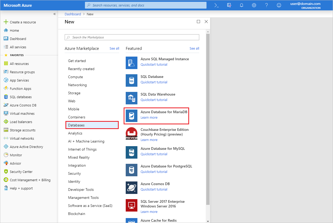 Azure Database for MariaDB option