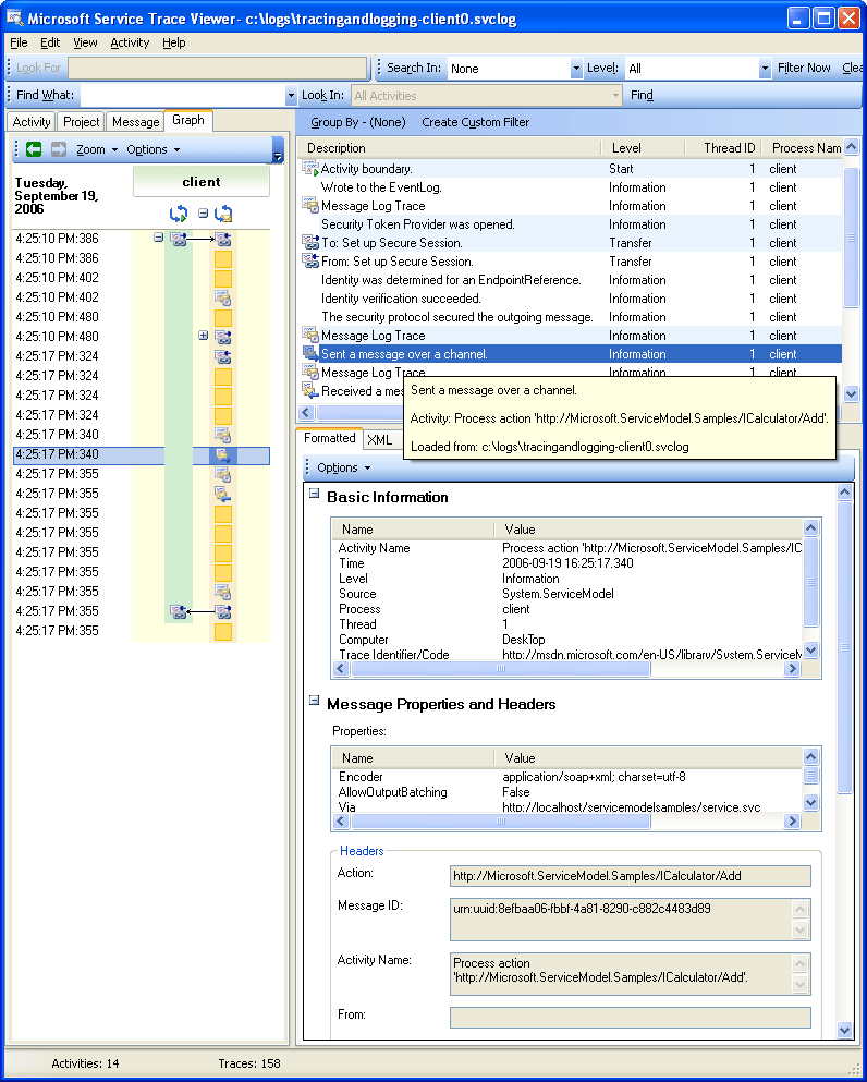 Utilizzo del visualizzatore di tracce