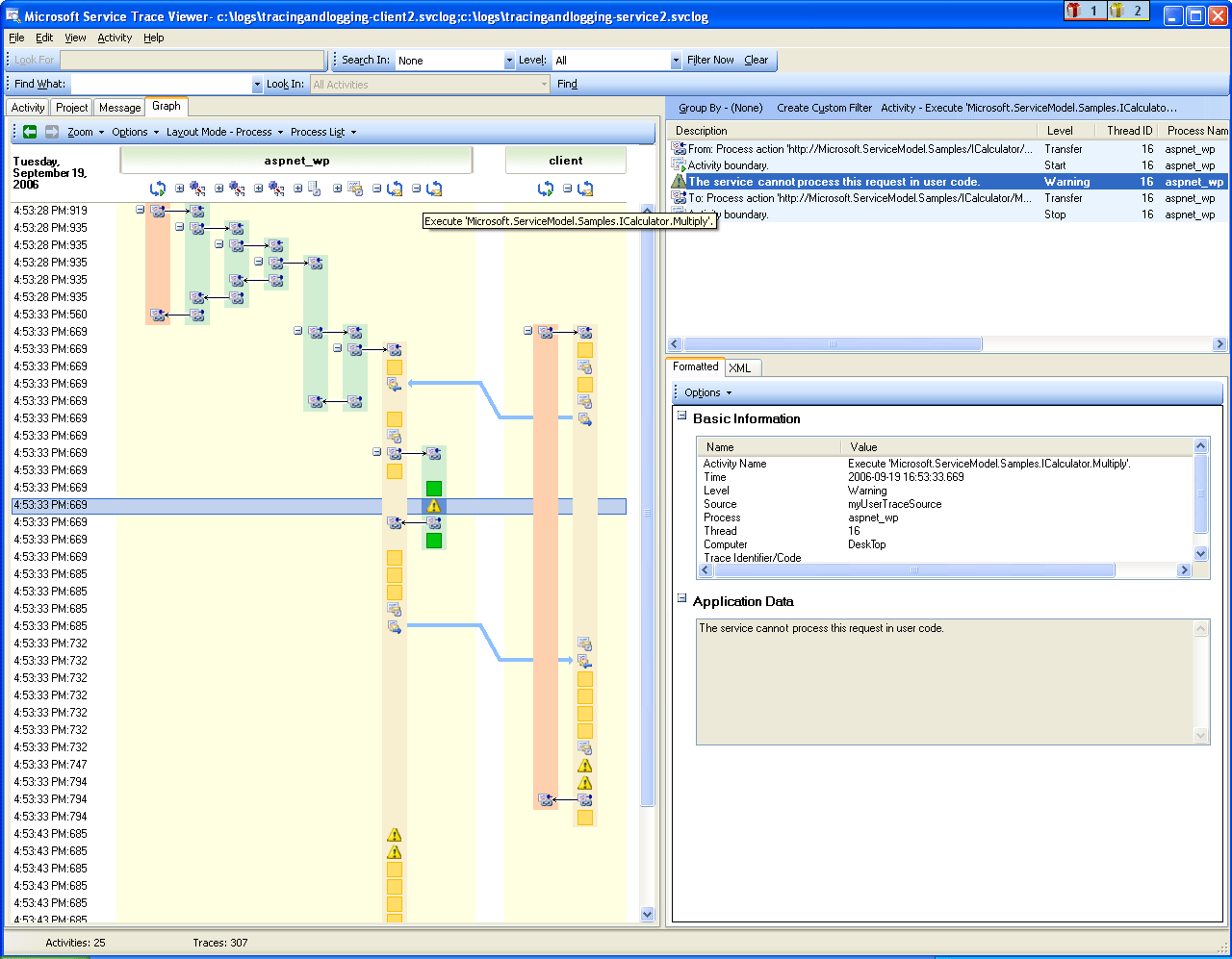 Utilizzo del visualizzatore di tracce