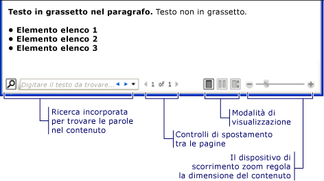 Schermata: esempio di rendering di FlowDocument