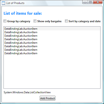 Data Binding Demo senza Data Templates