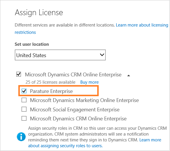 Assegnare licenze Parature a utenti CRM