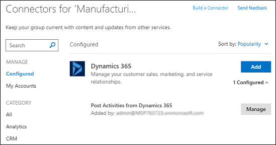 Record di Office 365 Groups nel connettore