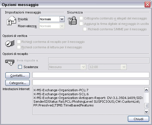 Visualizzazione dei contrassegni filtro posta indesiderata in Outlook 2007