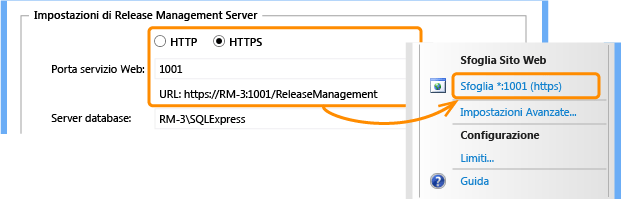 La porta in IIS corrisponde a quella nel server