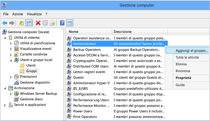 Seguire le istruzioni per il sistema operativo in uso