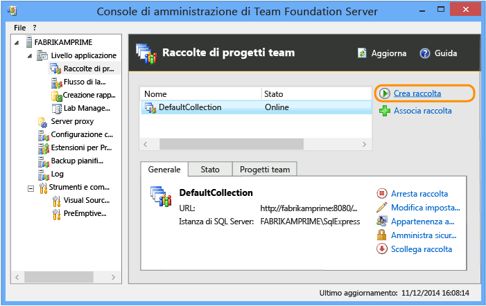 Creare una raccolta di progetti team