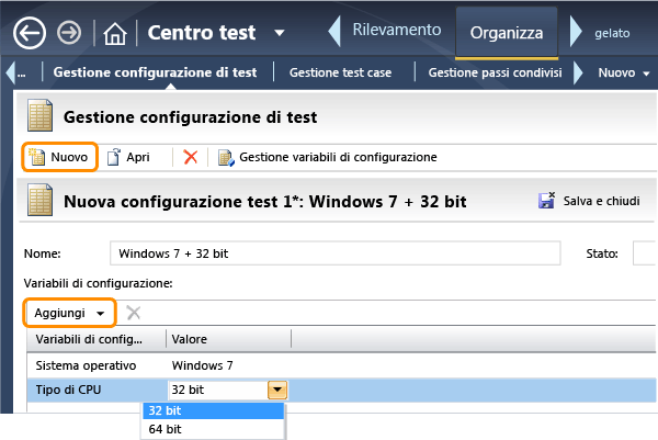 Definire le configurazioni come combinazioni di valori.