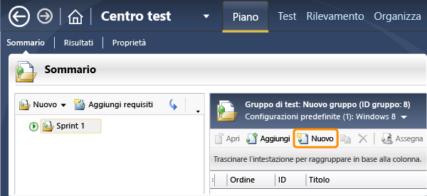 Creare un test case