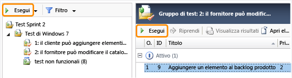 Avviare il test da Microsoft Test Manager.