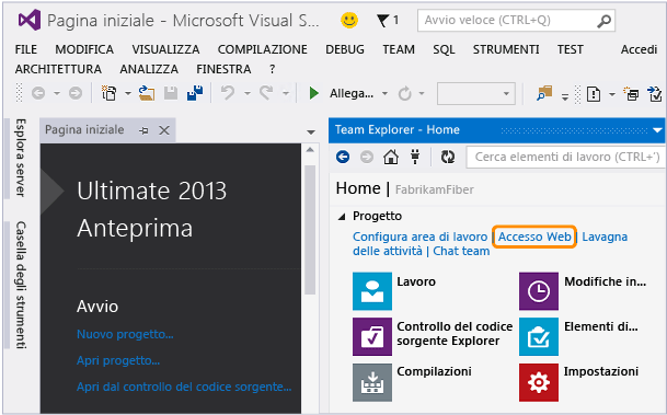 Usare Team Web Access per pianificare i test