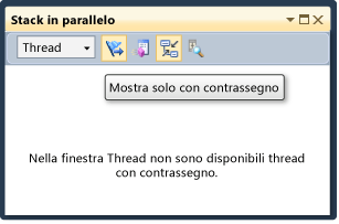 Finestra Stack in parallelo vuota e descrizione comando