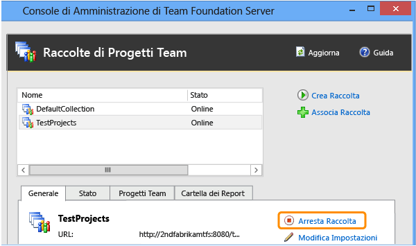 Arrestare la raccolta associata se è stata avviata