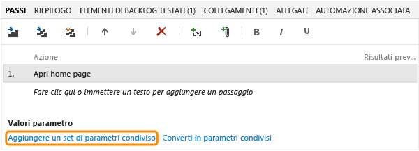 In Valori di parametro fare clic su Aggiungi