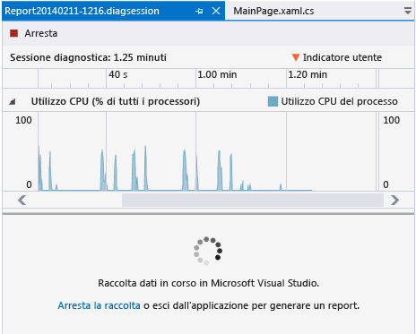 Raccogliere dati sulla pagina Prestazioni e diagnostica