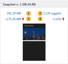 Collegamenti della visualizzazione Snapshot