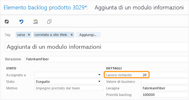 È possibile fornire una stima del lavoro.