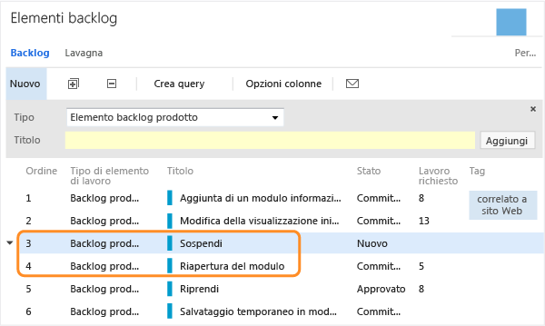 La numerazione viene modificata per riflettere l'ordine.