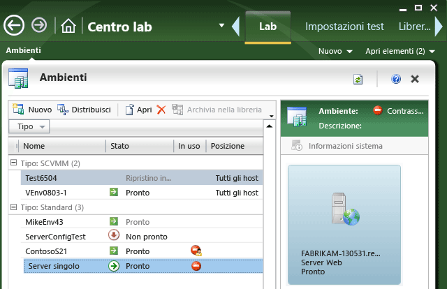 Ambienti lab del progetto.