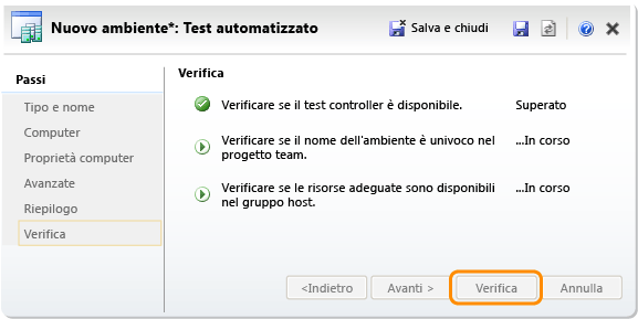 Creazione di un ambiente SCVMM - verifica dell'installazione