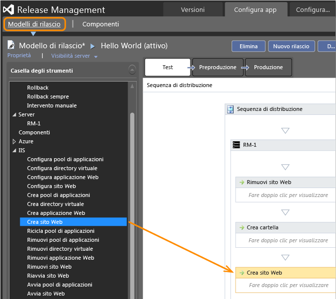 Scheda Configura applicazioni, scheda Modelli versione