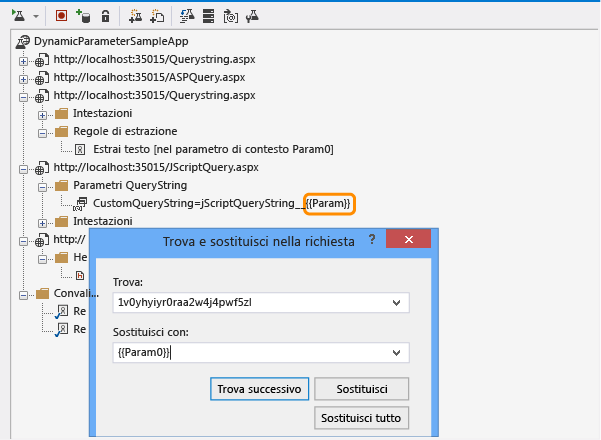 Parametro applicato a querystring