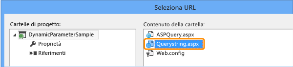 Scegliere l'URL Querystring.aspx