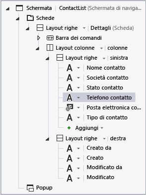 Schermata Visualizza personalizzata