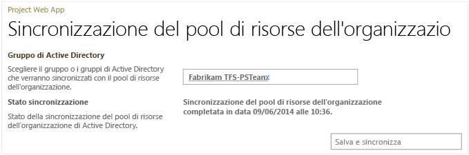 Pool di risorse dell'organizzazione di Active Directory