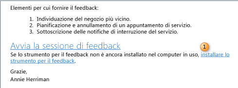 Install the feedback tool link on the Feedback Request email