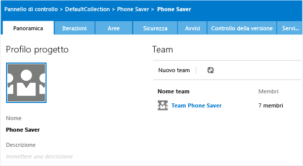 Creare sub-team dal menu di amministrazione